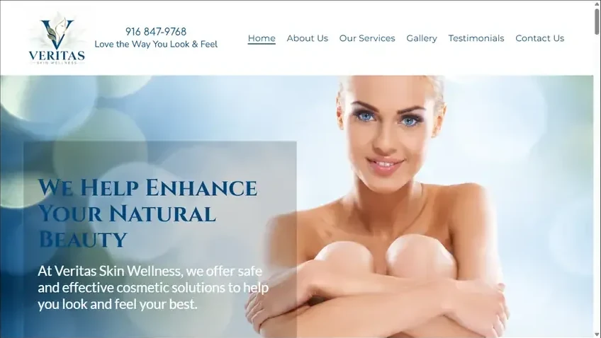 Website design for Veritas Skin Wellness, a Skincare & Wellness business, by Cinematic Website Designs